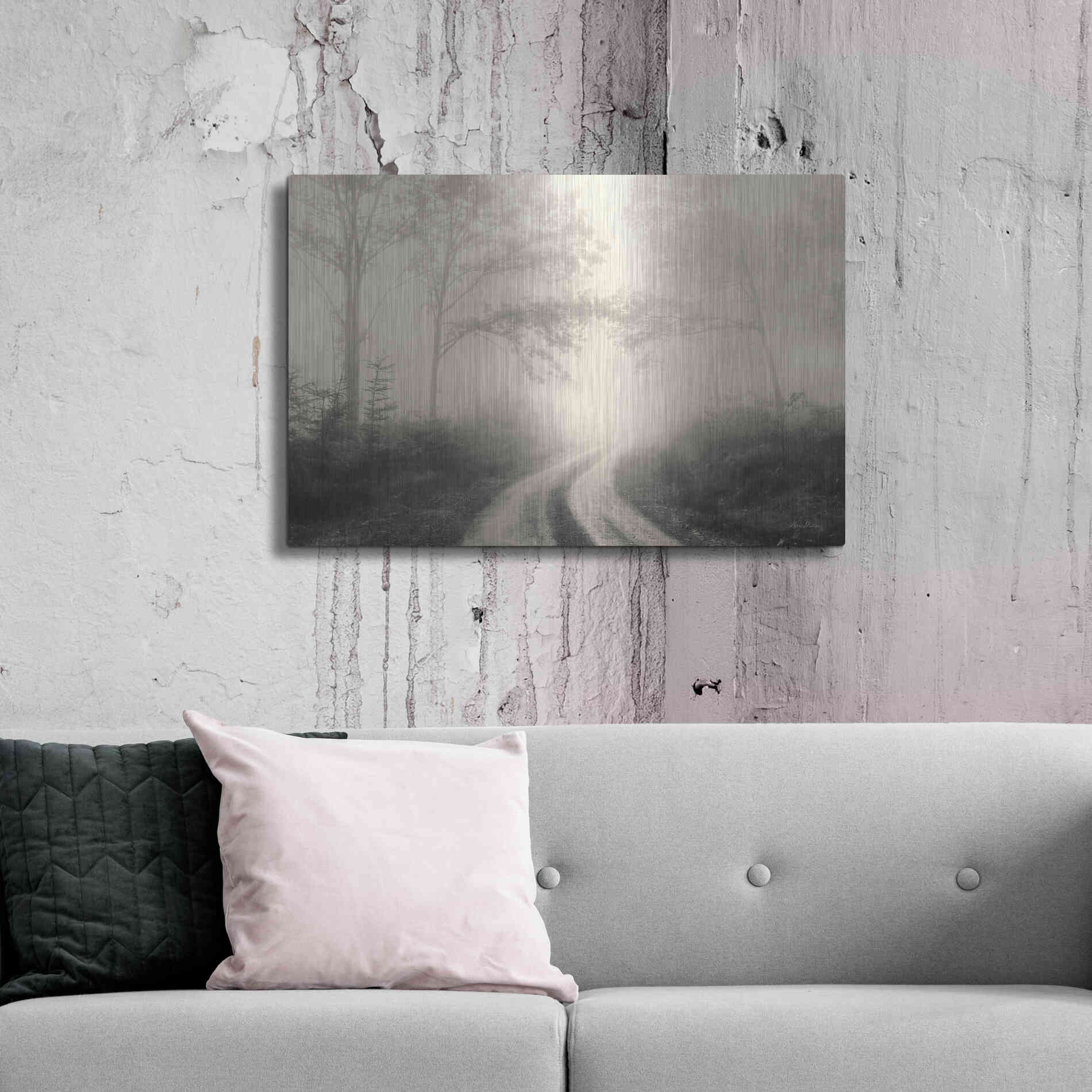 Luxe Metal Art 'Bleached Wood Lands' by Lori Deiter, Metal Wall Art,36x24