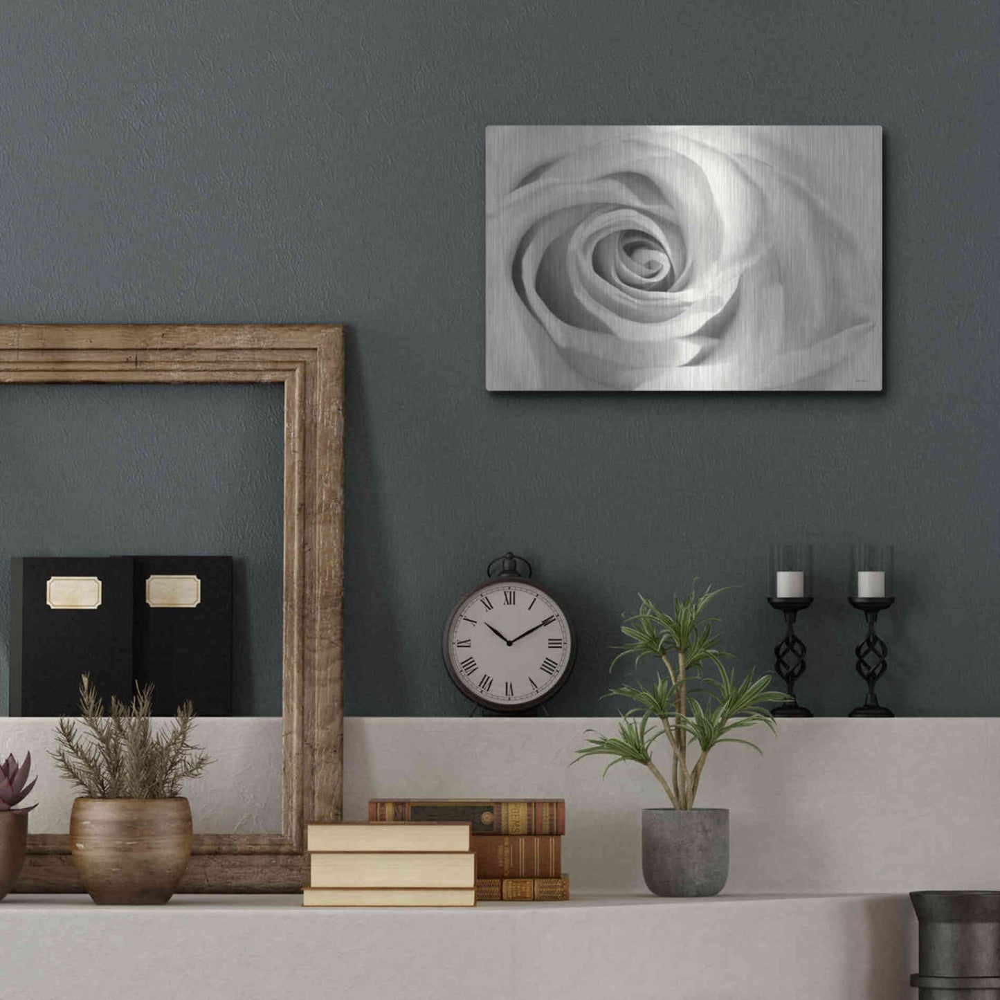 Luxe Metal Art 'Rose II' by Lori Deiter, Metal Wall Art,16x12
