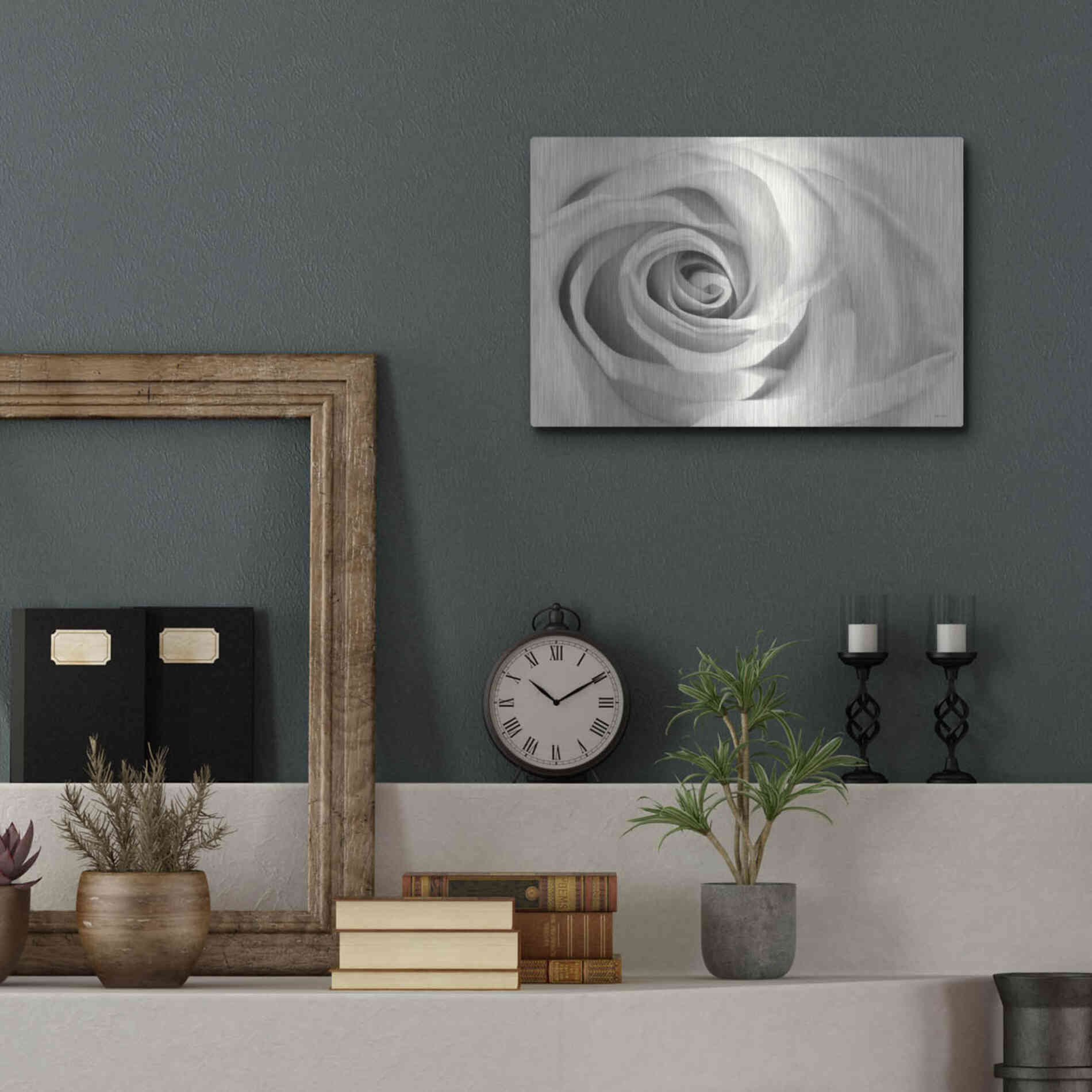 Luxe Metal Art 'Rose II' by Lori Deiter, Metal Wall Art,16x12