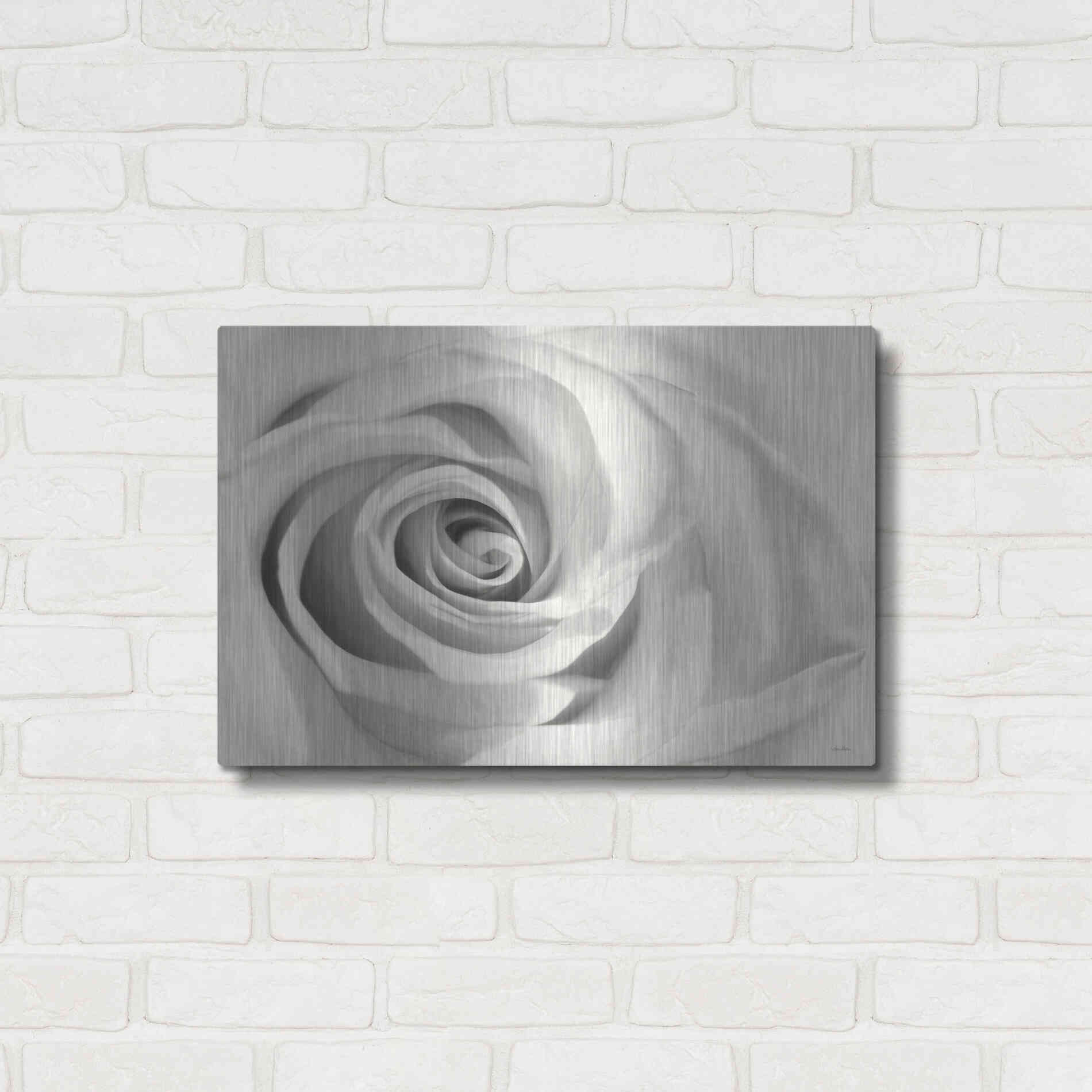 Luxe Metal Art 'Rose II' by Lori Deiter, Metal Wall Art,24x16