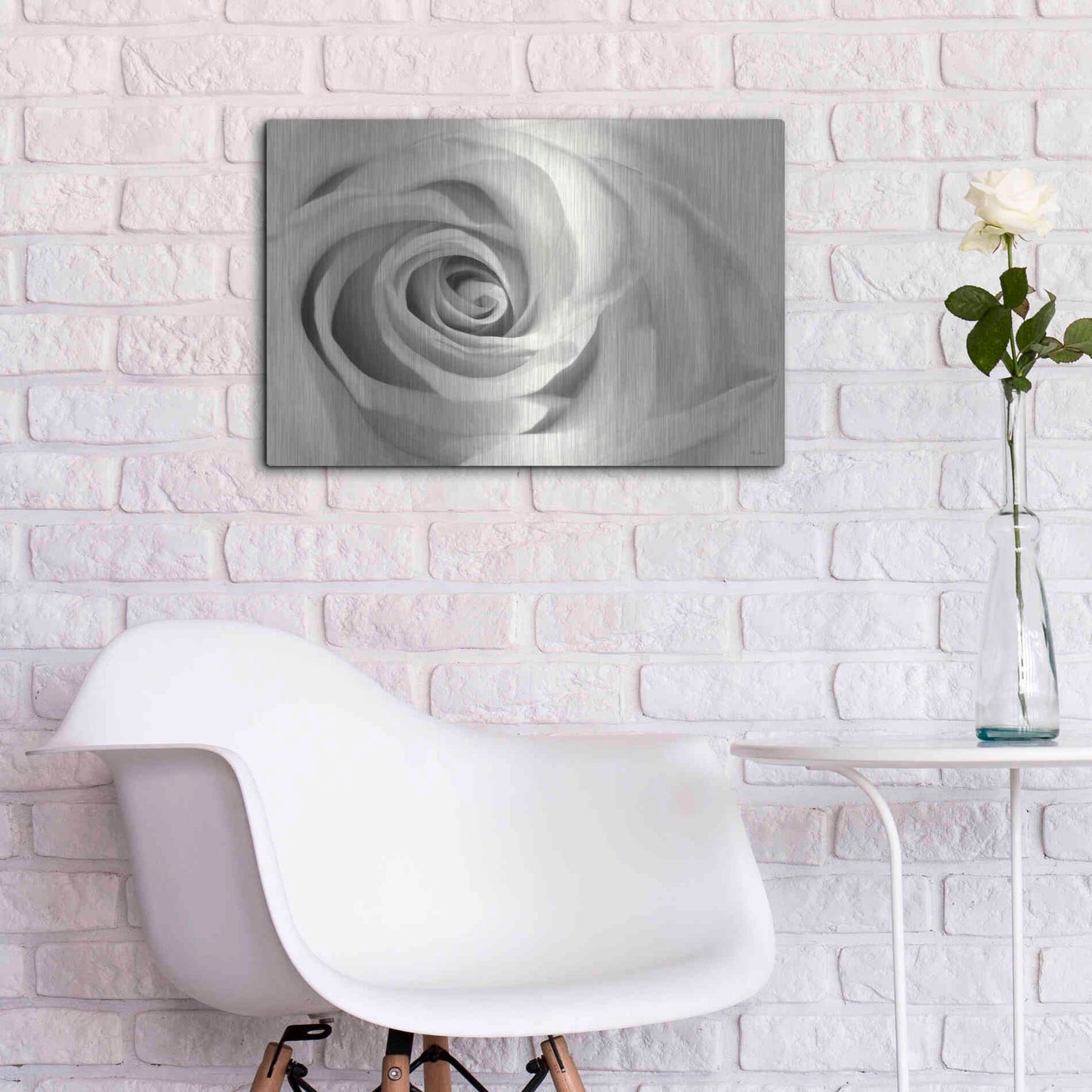 Luxe Metal Art 'Rose II' by Lori Deiter, Metal Wall Art,24x16