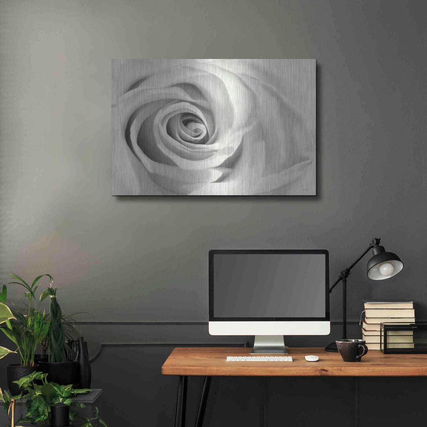 Luxe Metal Art 'Rose II' by Lori Deiter, Metal Wall Art,36x24