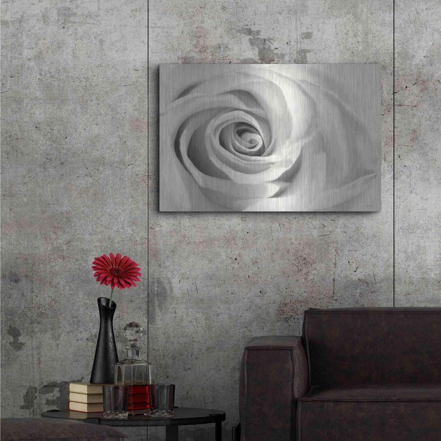 Luxe Metal Art 'Rose II' by Lori Deiter, Metal Wall Art,36x24