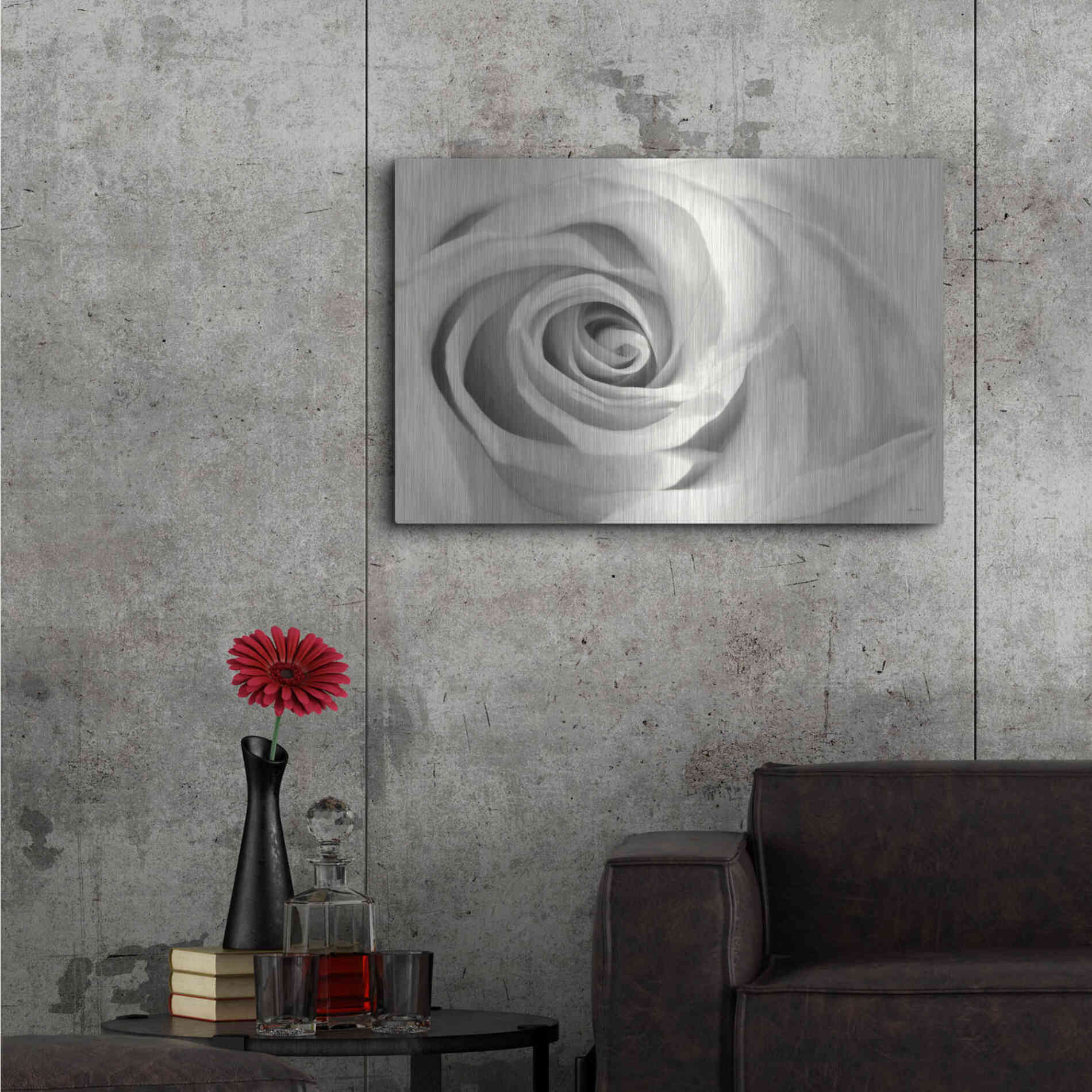 Luxe Metal Art 'Rose II' by Lori Deiter, Metal Wall Art,36x24