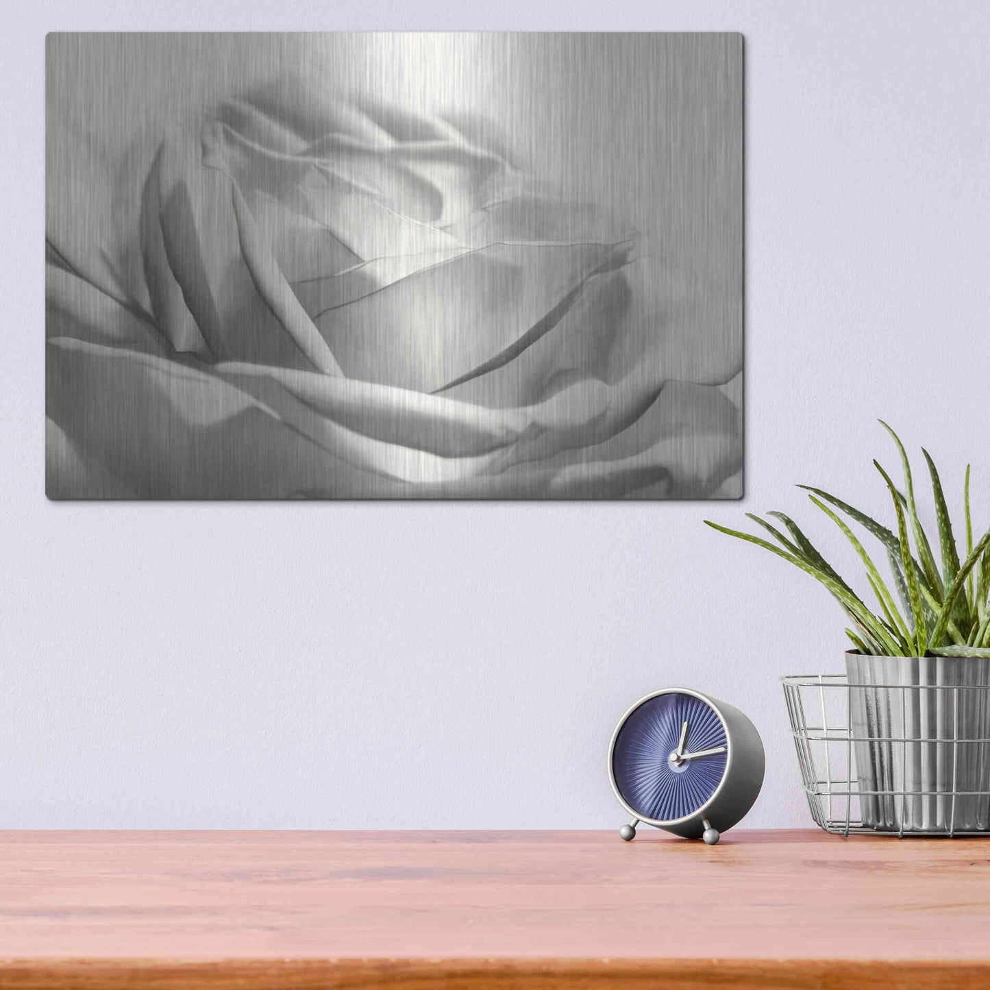 Luxe Metal Art 'Rose III' by Lori Deiter, Metal Wall Art,16x12