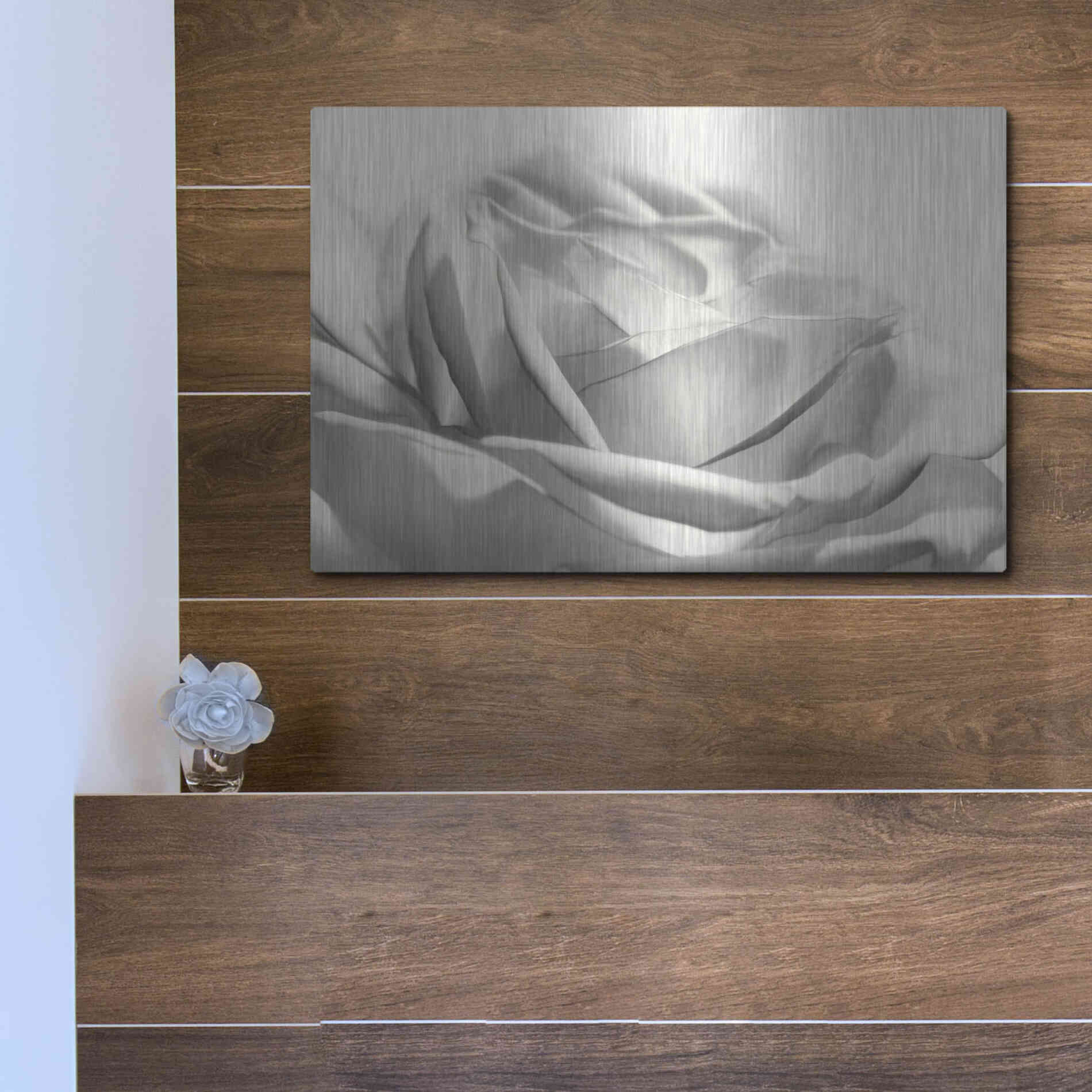 Luxe Metal Art 'Rose III' by Lori Deiter, Metal Wall Art,16x12