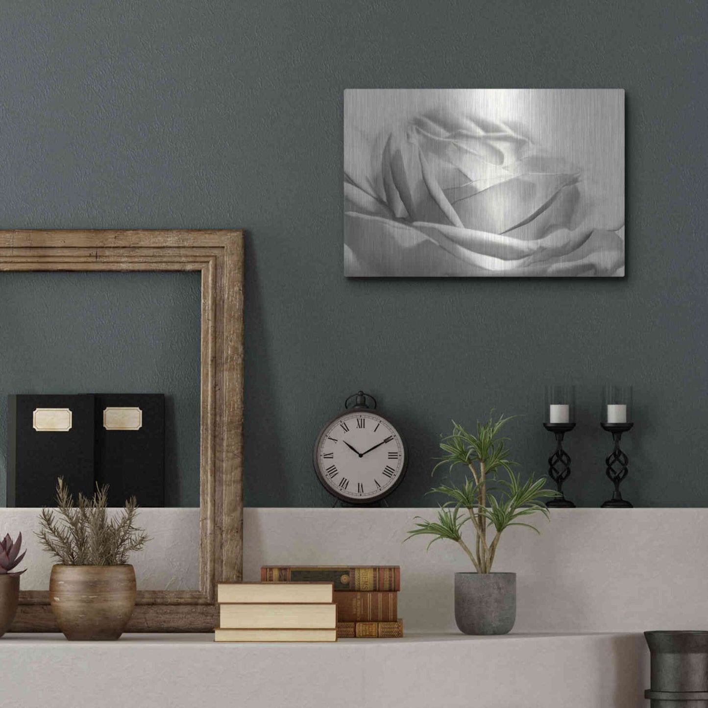 Luxe Metal Art 'Rose III' by Lori Deiter, Metal Wall Art,16x12