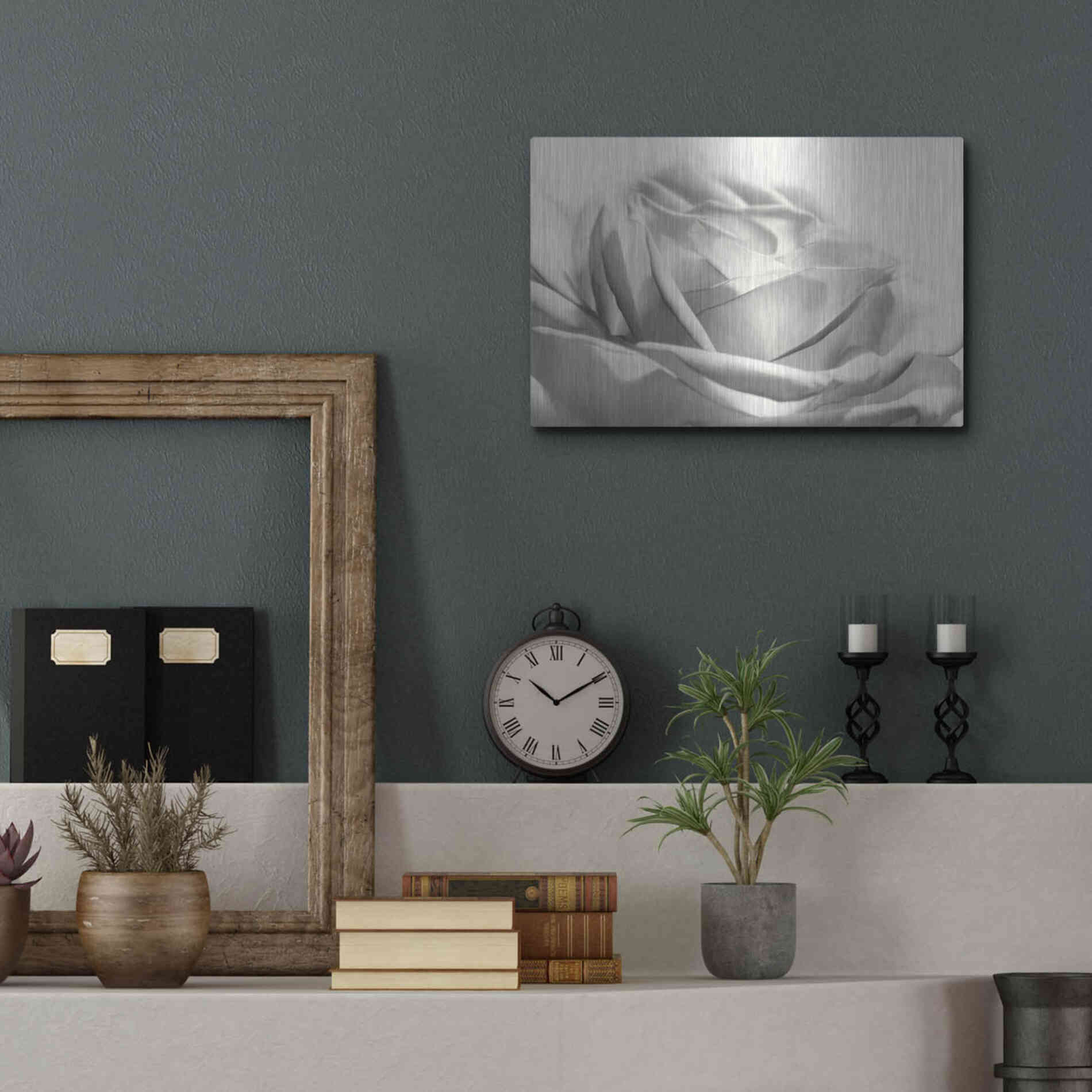 Luxe Metal Art 'Rose III' by Lori Deiter, Metal Wall Art,16x12