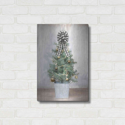 Luxe Metal Art 'Buffalo Plaid Mini Tree' by Lori Deiter, Metal Wall Art,16x24
