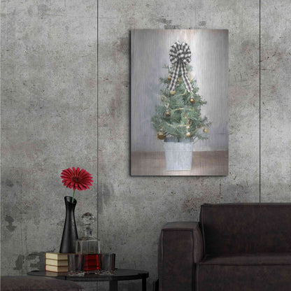 Luxe Metal Art 'Buffalo Plaid Mini Tree' by Lori Deiter, Metal Wall Art,24x36