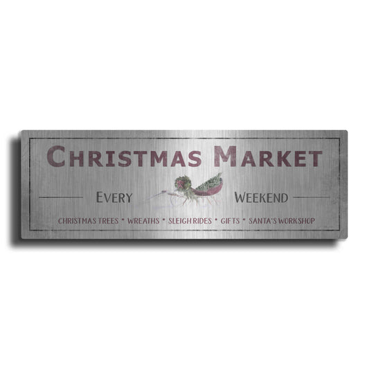 Luxe Metal Art 'Christmas Market Sign II' by Lori Deiter, Metal Wall Art