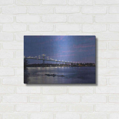 Luxe Metal Art 'Bridge at Night' by Lori Deiter, Metal Wall Art,24x16