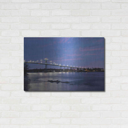Luxe Metal Art 'Bridge at Night' by Lori Deiter, Metal Wall Art,36x24