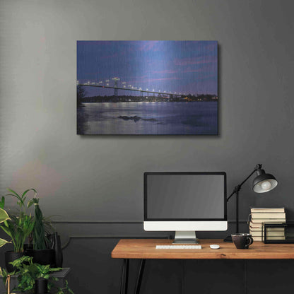 Luxe Metal Art 'Bridge at Night' by Lori Deiter, Metal Wall Art,36x24