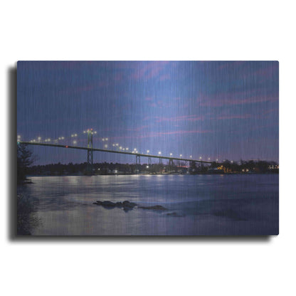 Luxe Metal Art 'Bridge at Night' by Lori Deiter, Metal Wall Art