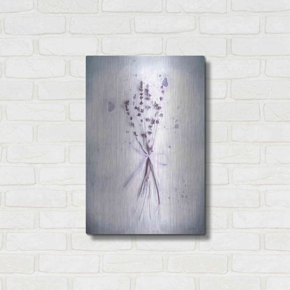 Luxe Metal Art 'Lavender and Butterflies I' by Lori Deiter, Metal Wall Art,16x24