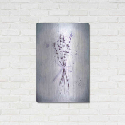 Luxe Metal Art 'Lavender and Butterflies I' by Lori Deiter, Metal Wall Art,24x36