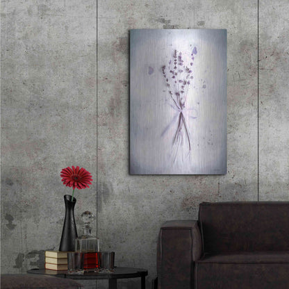 Luxe Metal Art 'Lavender and Butterflies I' by Lori Deiter, Metal Wall Art,24x36