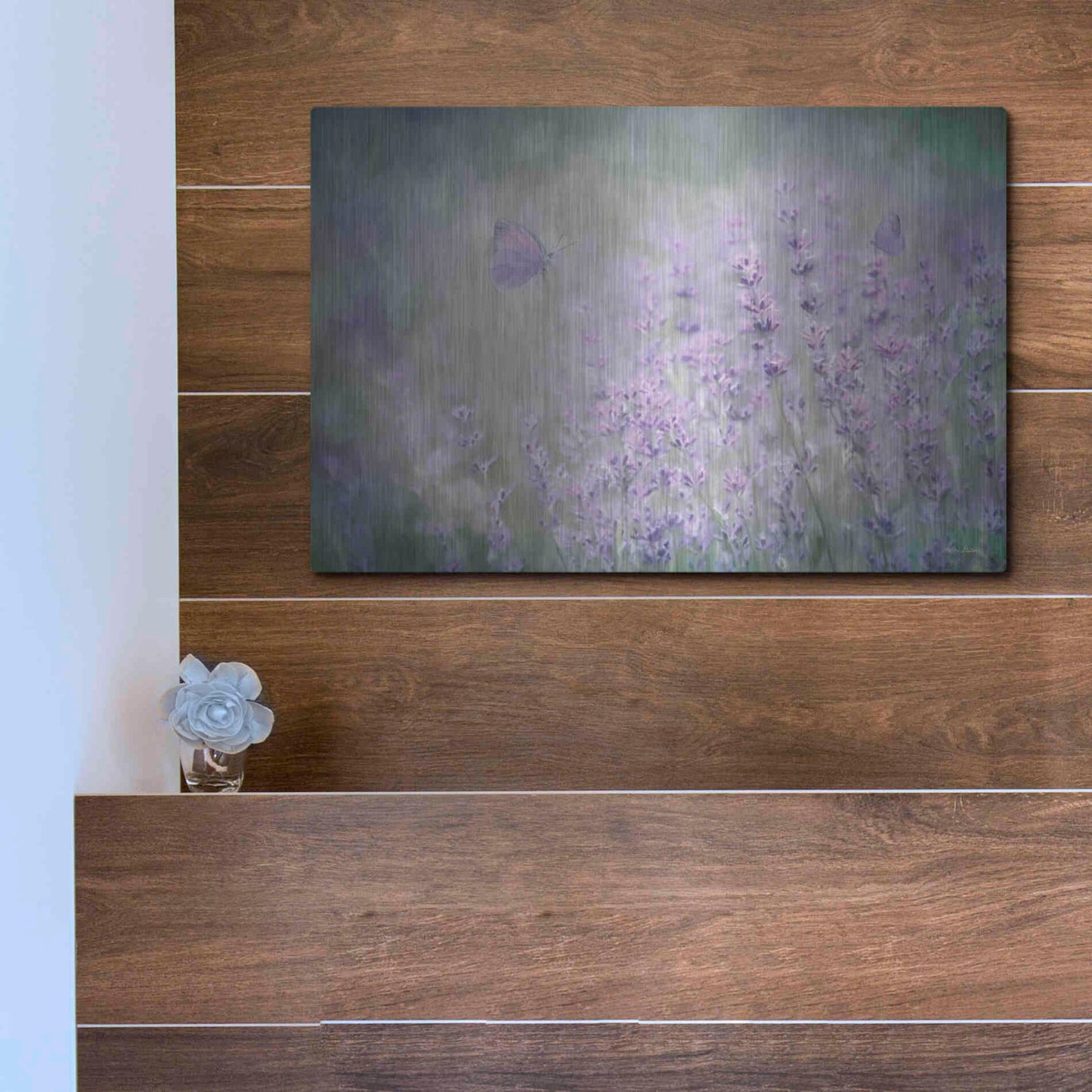 Luxe Metal Art 'Lovely Lavender' by Lori Deiter, Metal Wall Art,16x12