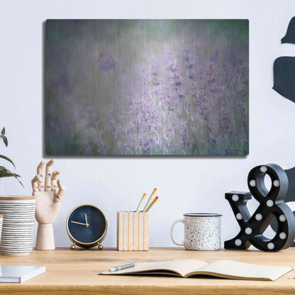 Luxe Metal Art 'Lovely Lavender' by Lori Deiter, Metal Wall Art,16x12