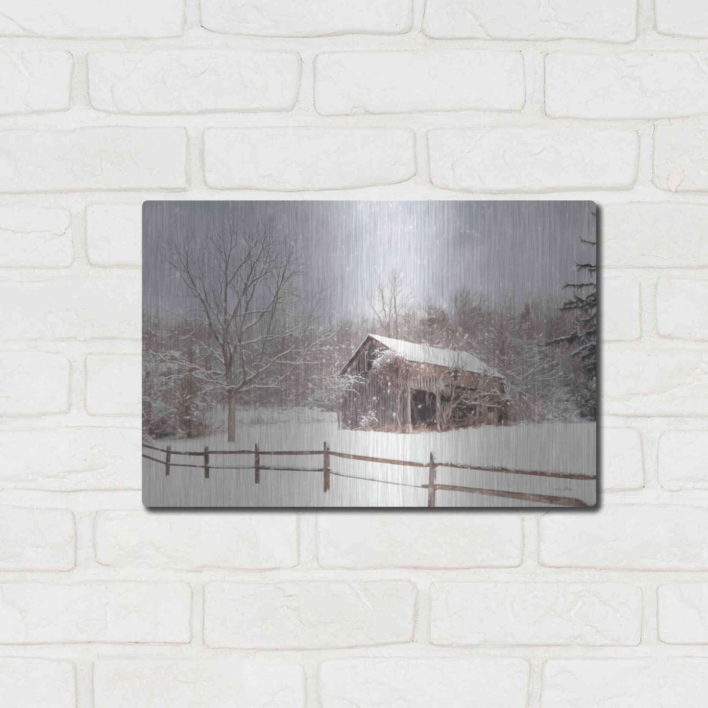 Luxe Metal Art 'Beautiful Solitude' by Lori Deiter, Metal Wall Art,16x12