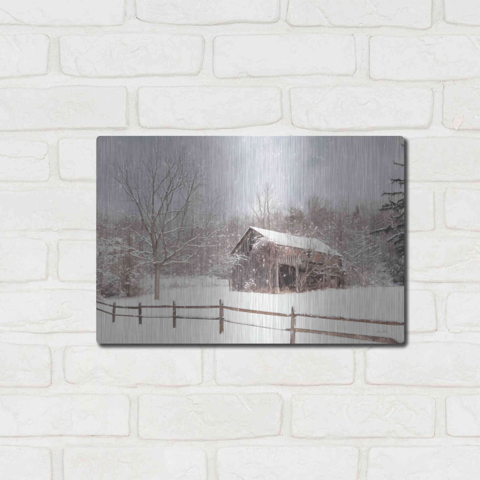 Luxe Metal Art 'Beautiful Solitude' by Lori Deiter, Metal Wall Art,16x12