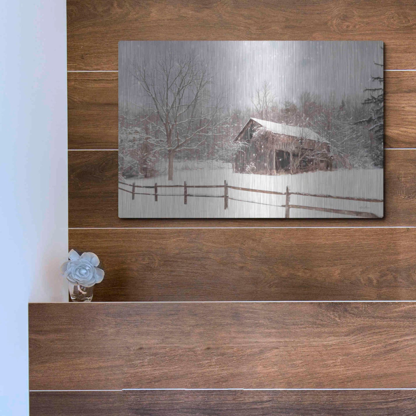 Luxe Metal Art 'Beautiful Solitude' by Lori Deiter, Metal Wall Art,16x12