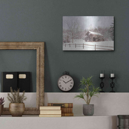 Luxe Metal Art 'Beautiful Solitude' by Lori Deiter, Metal Wall Art,16x12