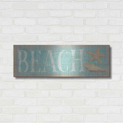 Luxe Metal Art 'Pastel Beach' by Daphne Brissonet, Metal Wall Art,36x12