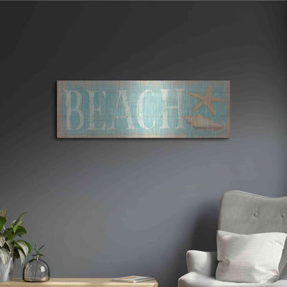 Luxe Metal Art 'Pastel Beach' by Daphne Brissonet, Metal Wall Art,36x12