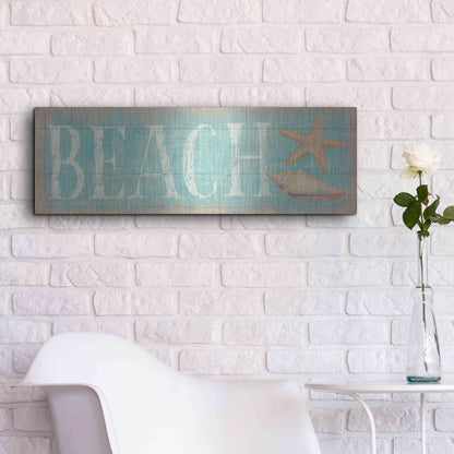 Luxe Metal Art 'Pastel Beach' by Daphne Brissonet, Metal Wall Art,36x12