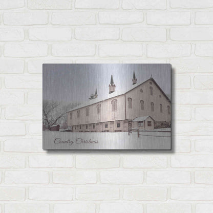 Luxe Metal Art 'Country Christmas Church' by Lori Deiter, Metal Wall Art,24x16