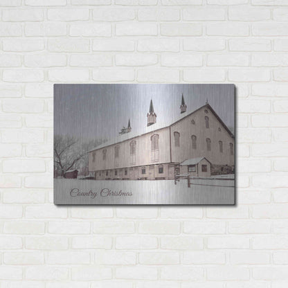 Luxe Metal Art 'Country Christmas Church' by Lori Deiter, Metal Wall Art,36x24