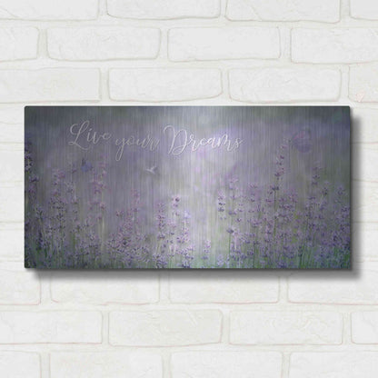 Luxe Metal Art 'Live Your Dreams' by Lori Deiter, Metal Wall Art,24x12