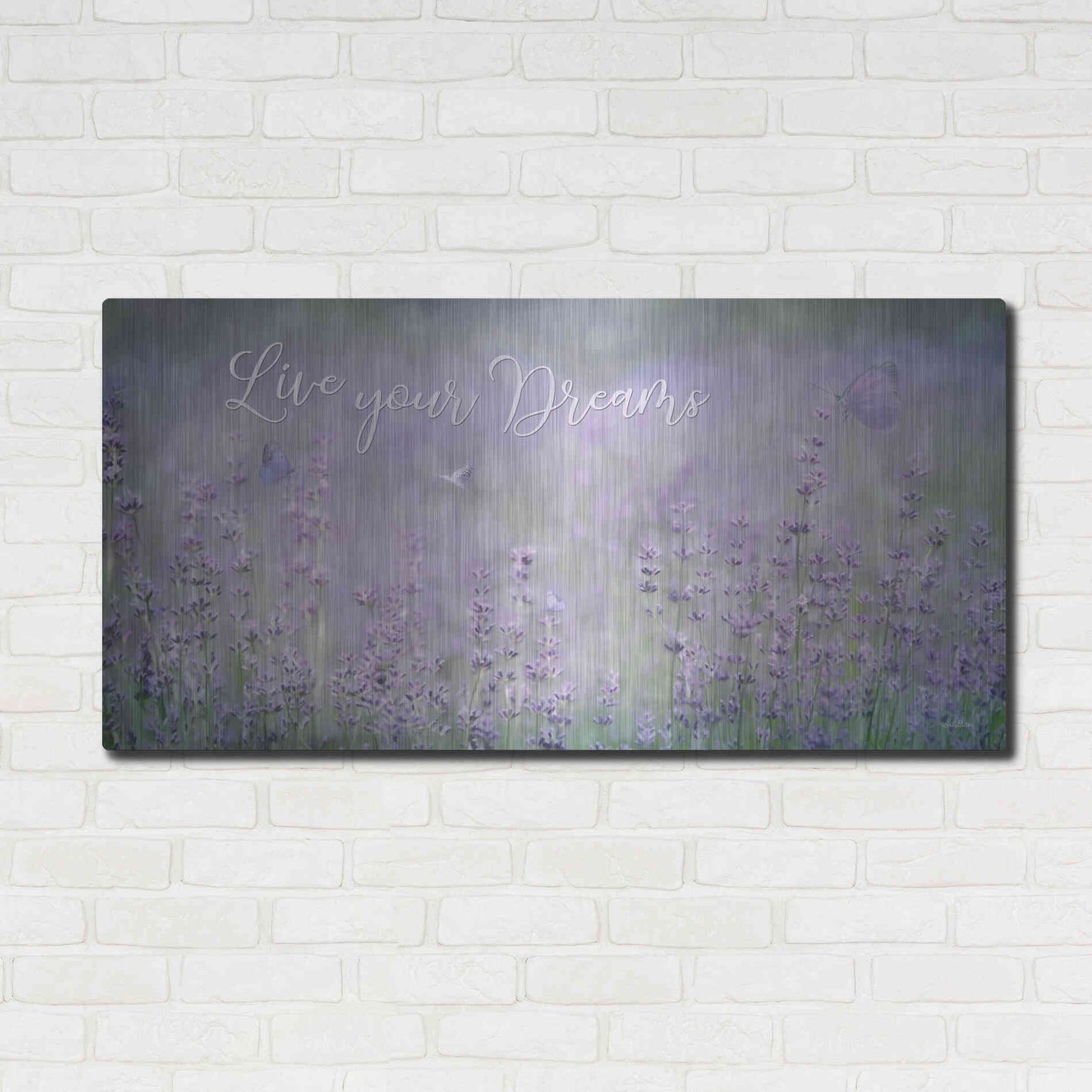 Luxe Metal Art 'Live Your Dreams' by Lori Deiter, Metal Wall Art,48x24