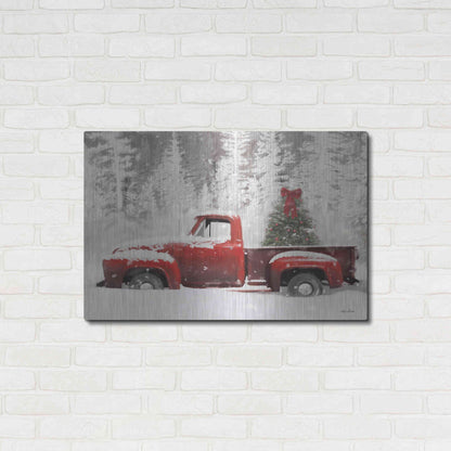 Luxe Metal Art 'Red Truck with Christmas Tree II' by Lori Deiter, Metal Wall Art,36x24