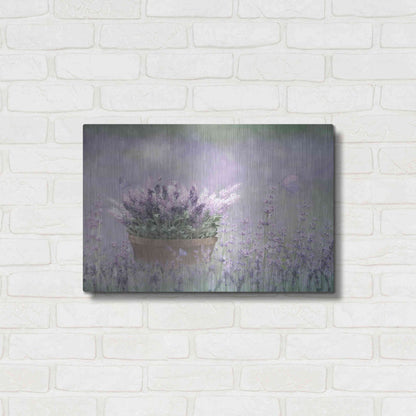 Luxe Metal Art 'Lavender Basket' by Lori Deiter, Metal Wall Art,24x16