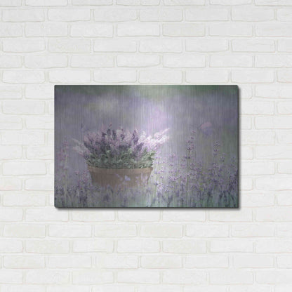 Luxe Metal Art 'Lavender Basket' by Lori Deiter, Metal Wall Art,36x24