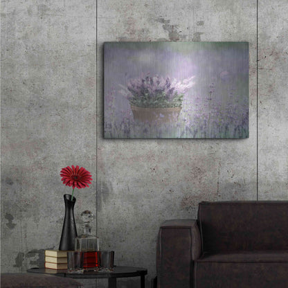 Luxe Metal Art 'Lavender Basket' by Lori Deiter, Metal Wall Art,36x24