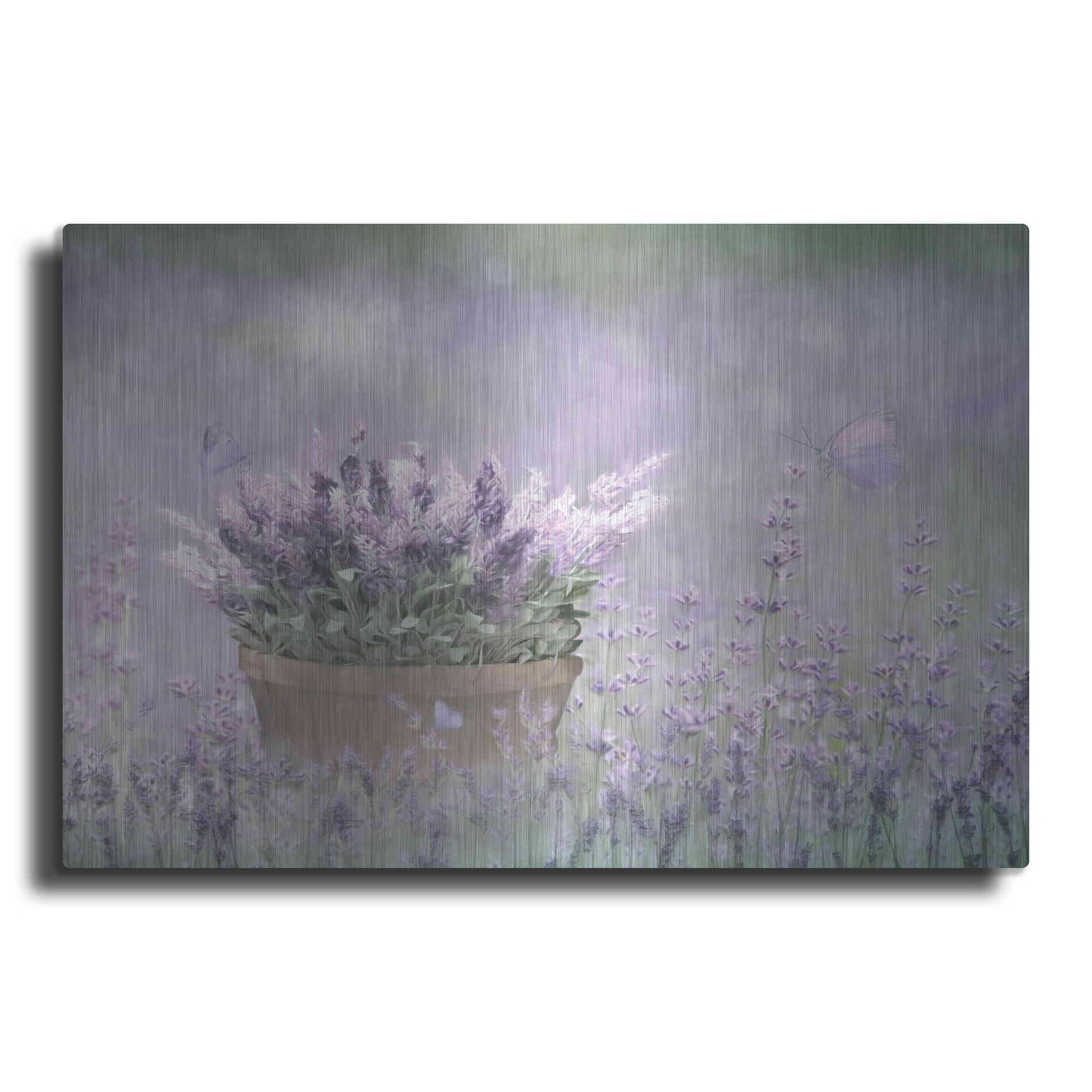 Luxe Metal Art 'Lavender Basket' by Lori Deiter, Metal Wall Art