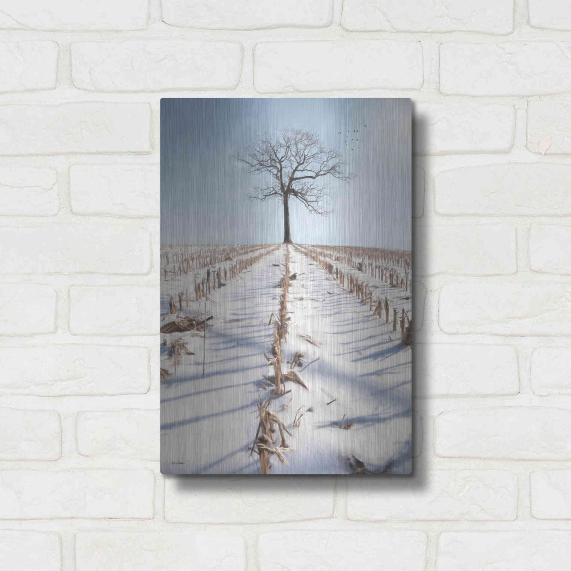 Luxe Metal Art 'Winter Boughs' by Lori Deiter, Metal Wall Art,12x16
