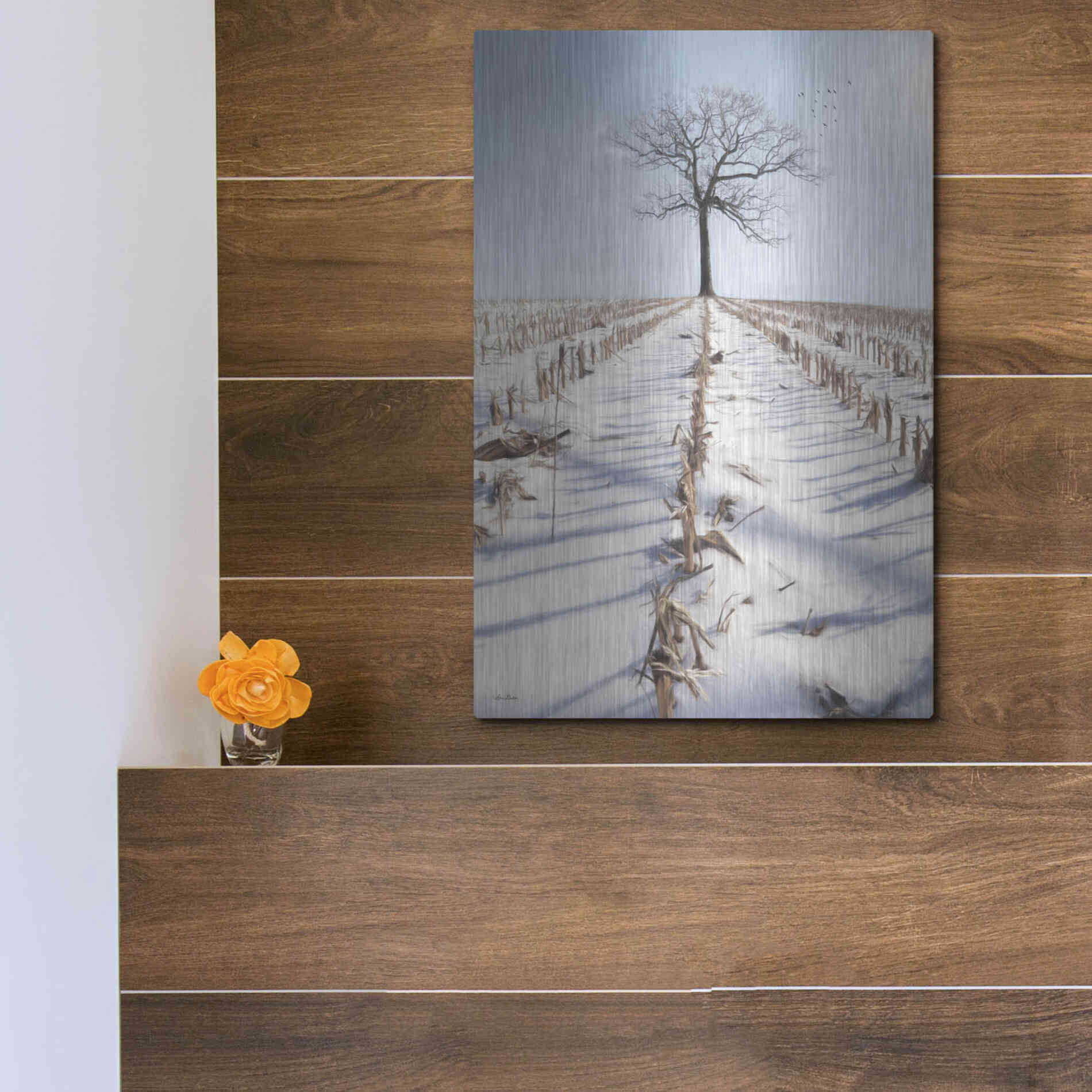 Luxe Metal Art 'Winter Boughs' by Lori Deiter, Metal Wall Art,12x16
