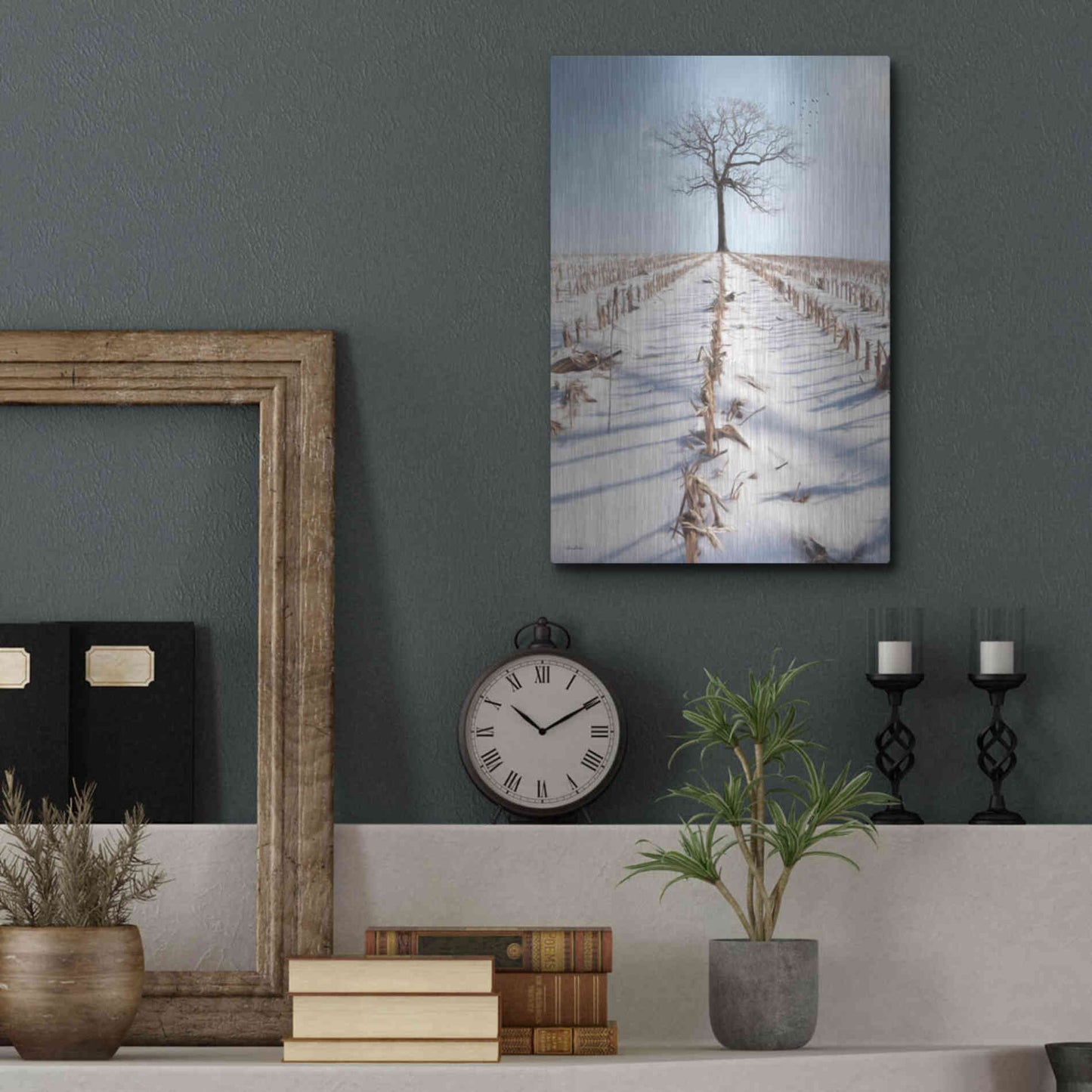 Luxe Metal Art 'Winter Boughs' by Lori Deiter, Metal Wall Art,12x16