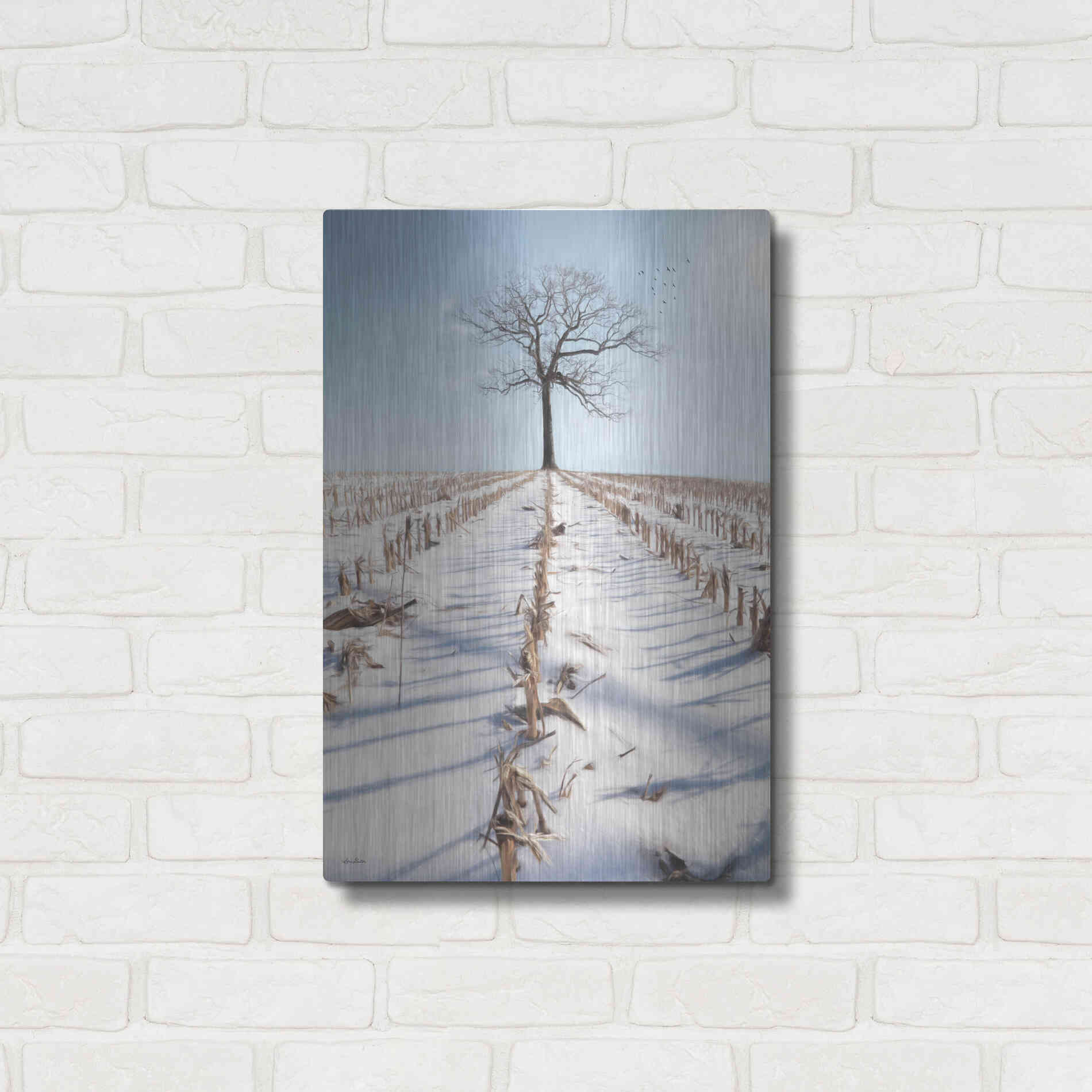 Luxe Metal Art 'Winter Boughs' by Lori Deiter, Metal Wall Art,16x24