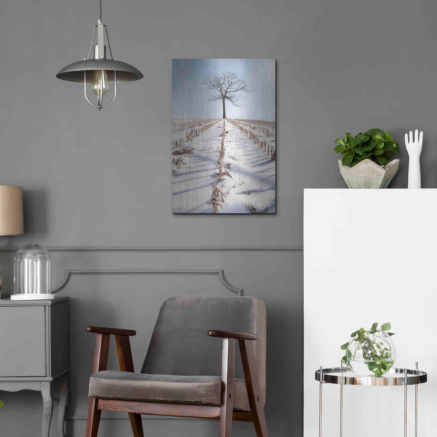 Luxe Metal Art 'Winter Boughs' by Lori Deiter, Metal Wall Art,16x24