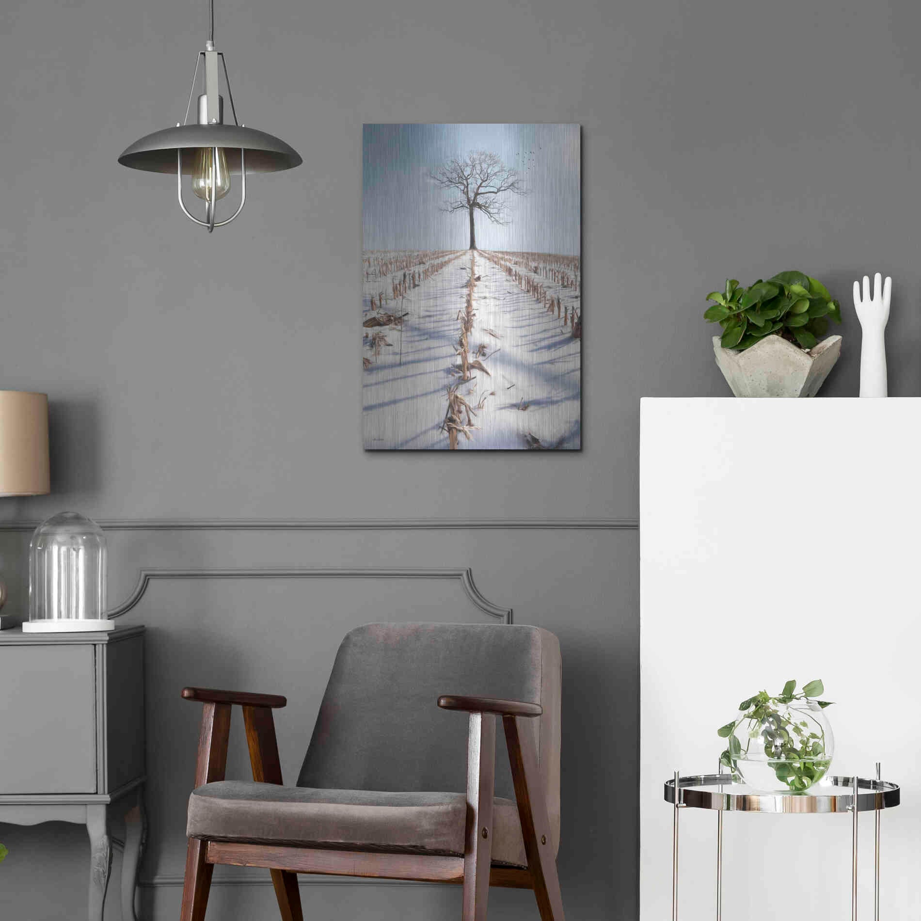 Luxe Metal Art 'Winter Boughs' by Lori Deiter, Metal Wall Art,16x24