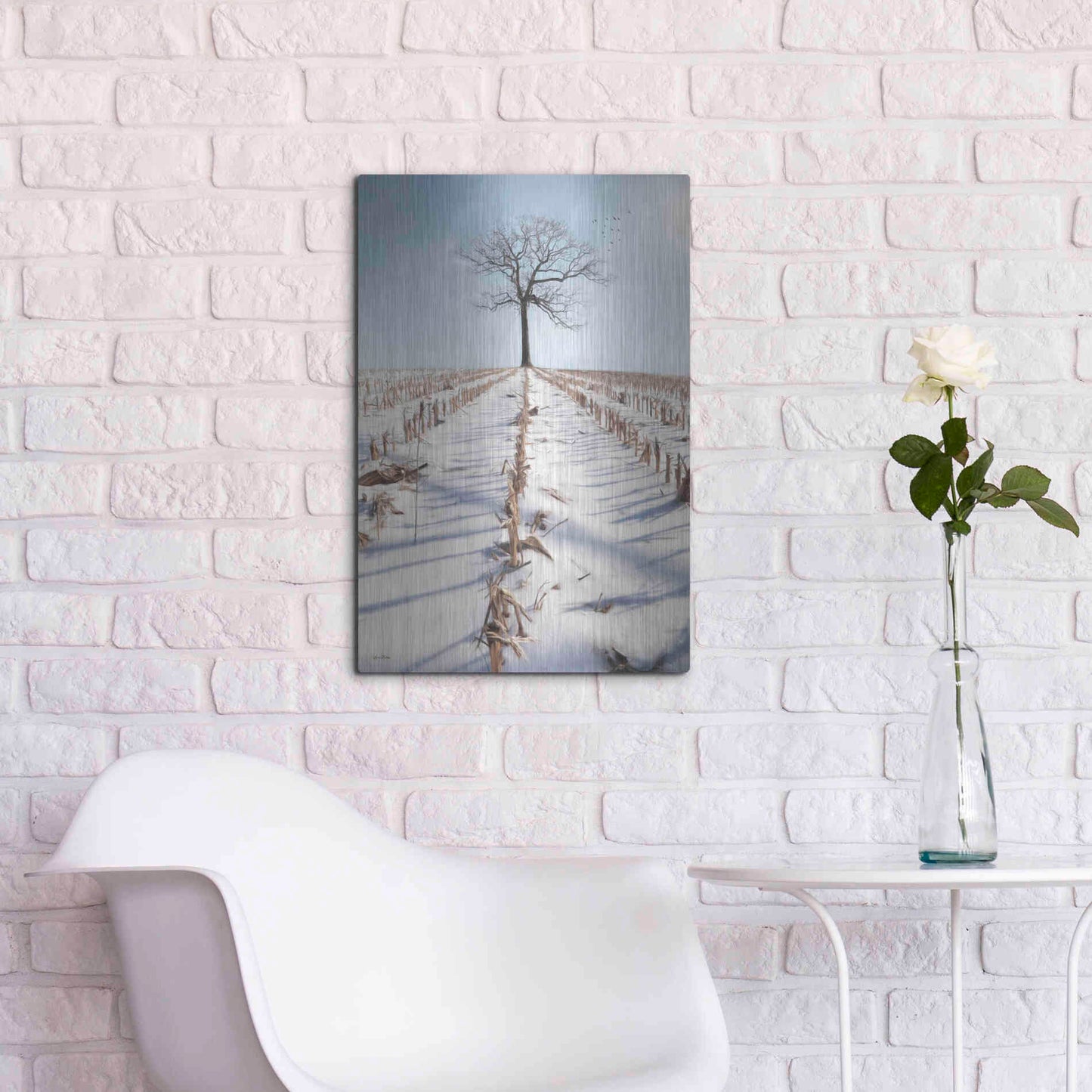 Luxe Metal Art 'Winter Boughs' by Lori Deiter, Metal Wall Art,16x24