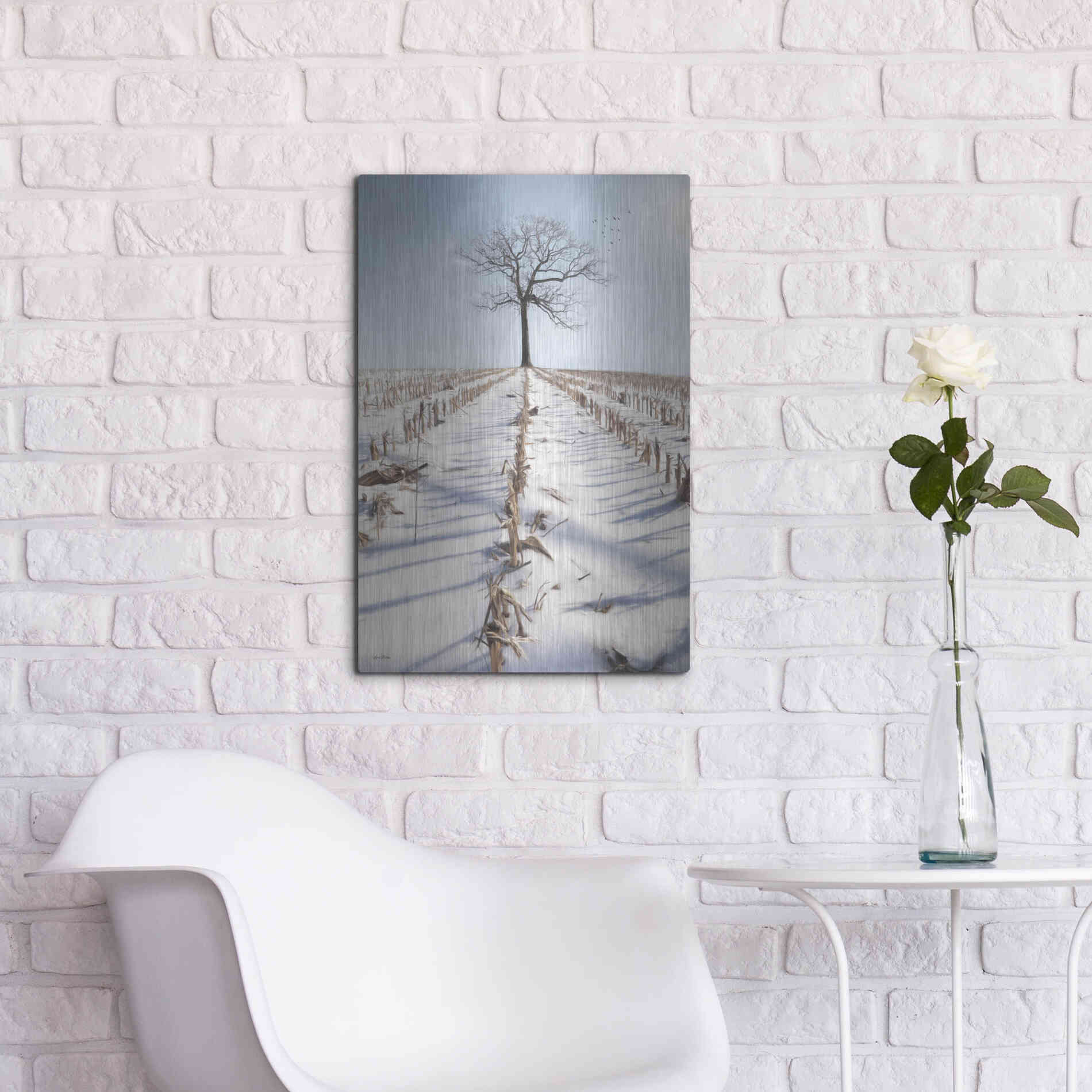 Luxe Metal Art 'Winter Boughs' by Lori Deiter, Metal Wall Art,16x24