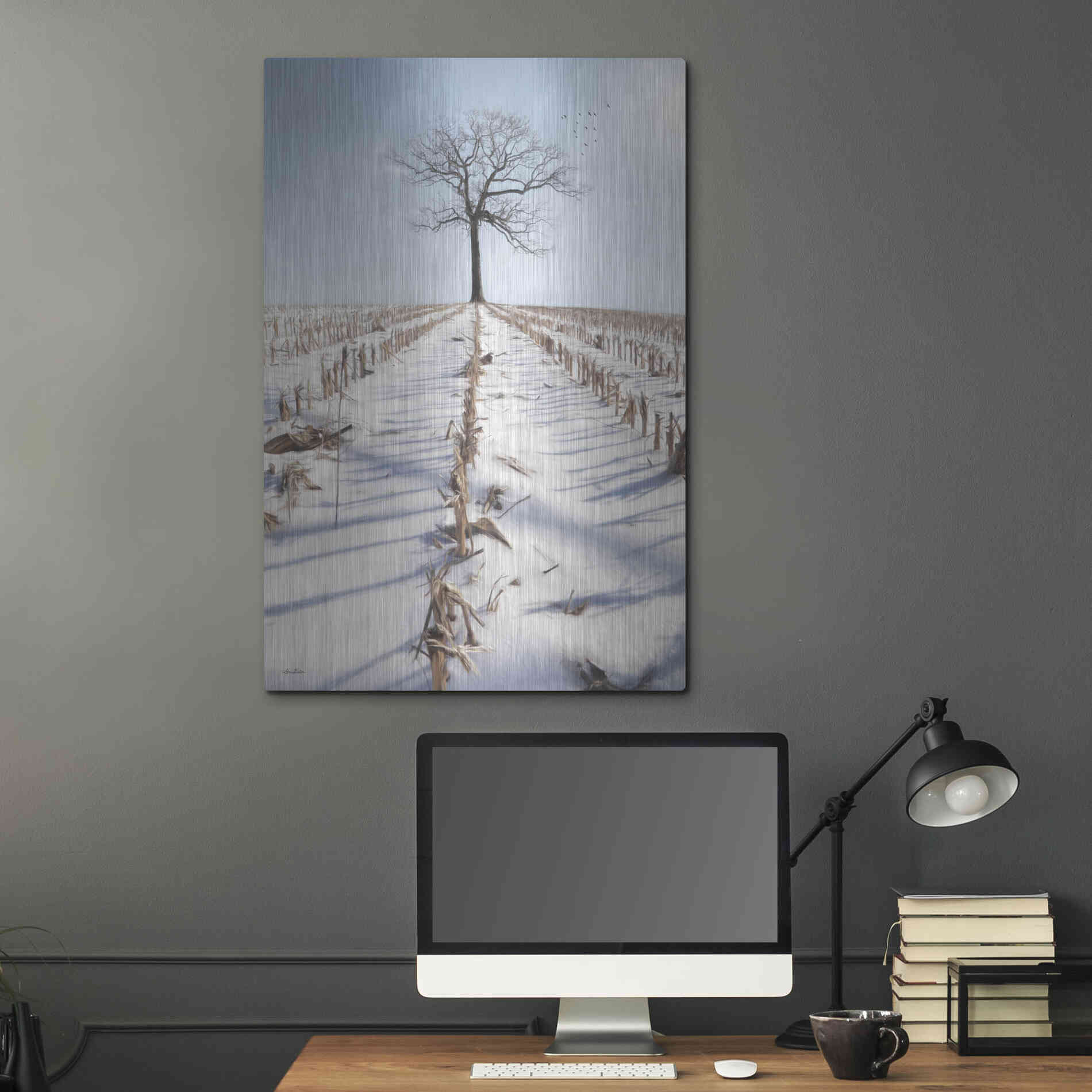 Luxe Metal Art 'Winter Boughs' by Lori Deiter, Metal Wall Art,24x36