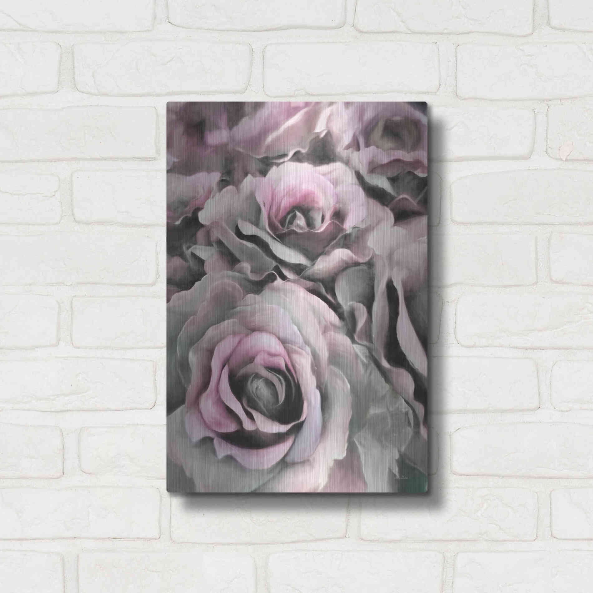 Luxe Metal Art 'Painted Roses' by Lori Deiter, Metal Wall Art,12x16